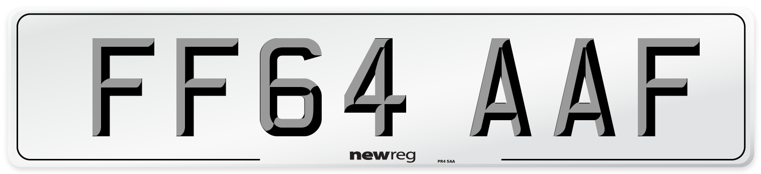 FF64 AAF Number Plate from New Reg
